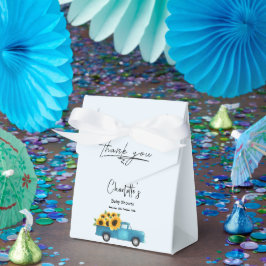 Aquarelltruck mit Sonnenblumen Babydusche Geschenkschachtel