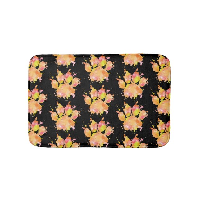 Aquarelltuch Dog Paw Print Pattern Bath Mat Badematte (Vorderseite)