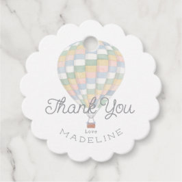 Aquarelltuch Heißluftballon Babydusche Geschenkanhänger