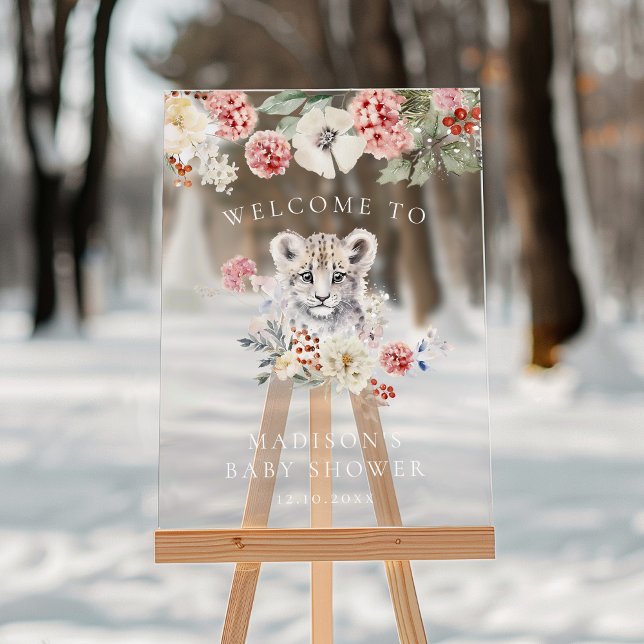 Aquarelltuch Leopard Kinderdusche Willkommen Acrylschild (Von Creator hochgeladen)
