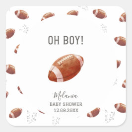 Aquarelltuchdowns in der amerikanischen Fußballwel Quadratischer Aufkleber