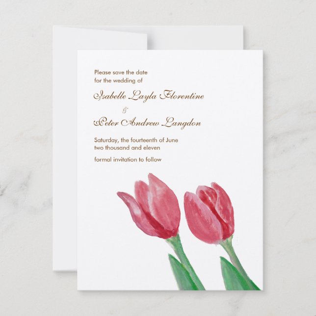 Aquarelltücher Save the Date Hochzeitkarte (Vorderseite)