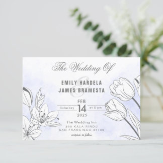 Aquarelltulips Hochzeit Einladung