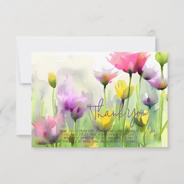 Aquarelltulips individuell anpassbar karte (Vorderseite)
