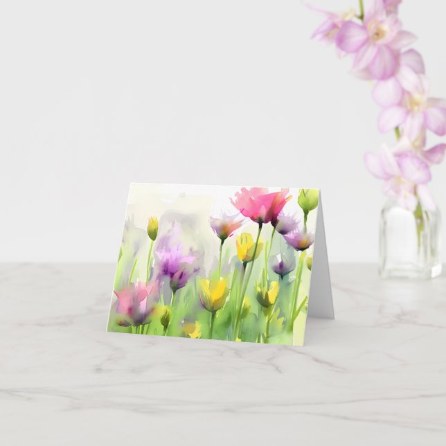 Aquarelltulips individuell anpassbar karte (Orchidee)
