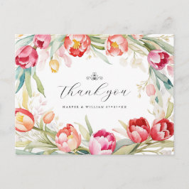 Aquarelltulips Rahmen Hochzeit danke Postkarte