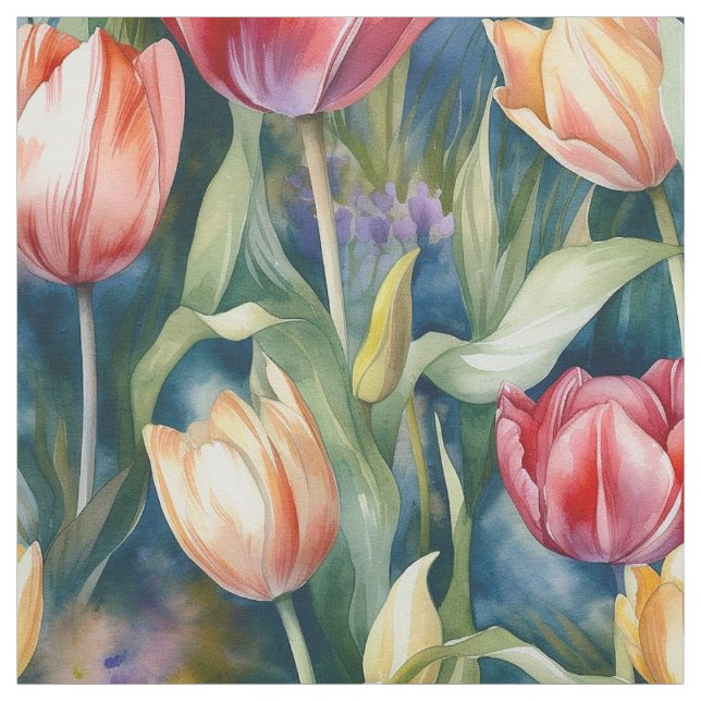 Aquarelltulips (Vivid) Stoff (Muster)