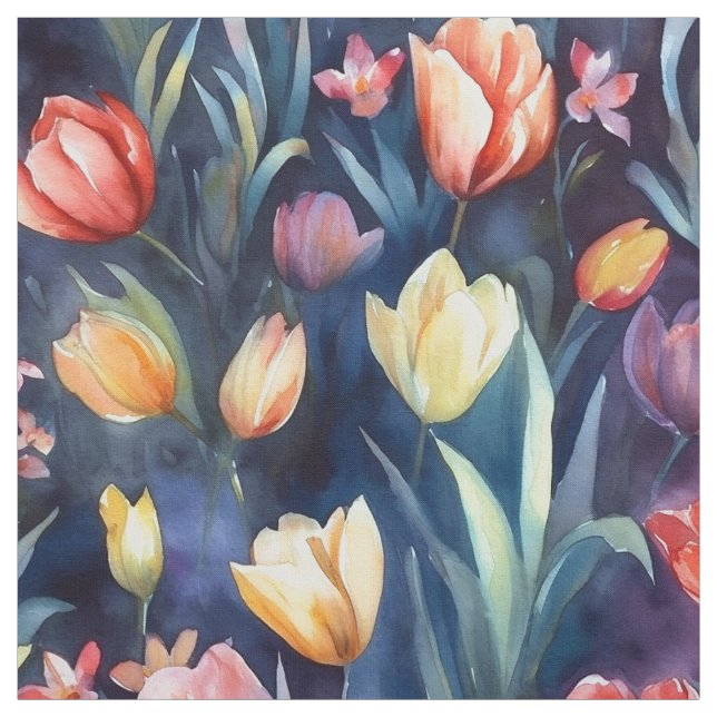 Aquarelltulpen (Abstrakt) Stoff (Muster)