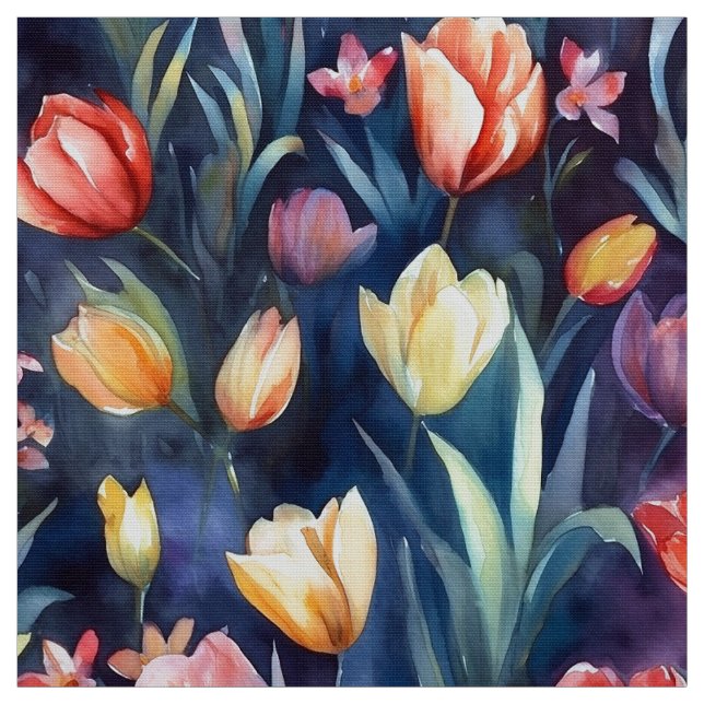 Aquarelltulpen (Abstrakt) Stoff (Muster)