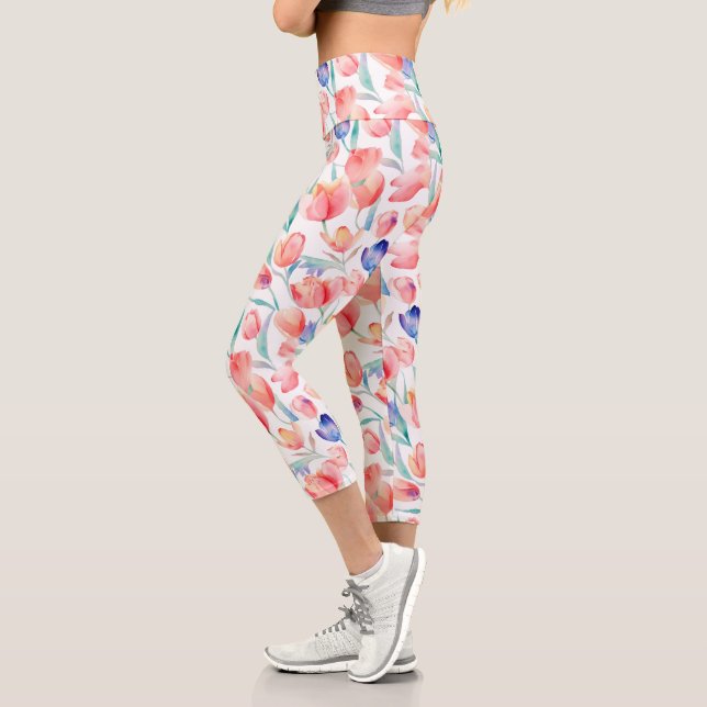 Aquarelltüten Muster Hochgebirgtes Riesengebirge Capri Leggings (Links)