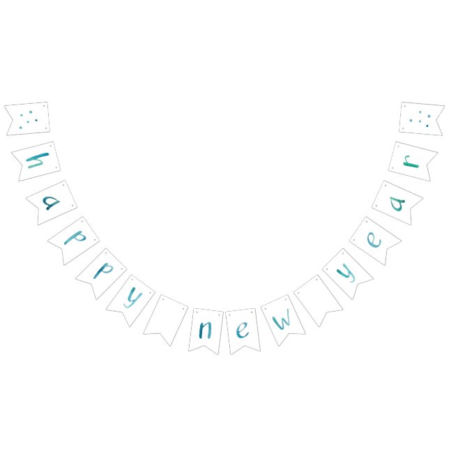 Aquarelltypografie - Frohes Neujahrsdesign Wimpelkette (Alle)