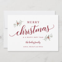 Aquarellurlaub Ivy Weihnachtskarte außerhalb des F