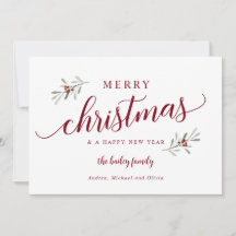 Aquarellurlaub Ivy Weihnachtskarte außerhalb des F