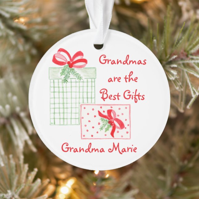 Aquarellurlaub PERSONALISIEREN Oma Ornament (Baum)