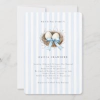 Aquarellvögel Nest Blue Bow Nesting Party