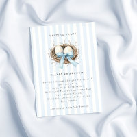 Aquarellvögel Nest Blue Bow Nesting Party