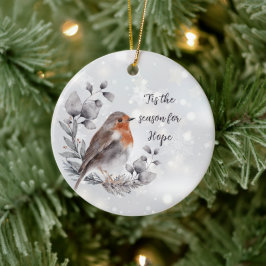 Aquarellvögel und Schnee - Sonderurlaub Keramik Ornament