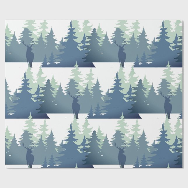 Aquarellwald Art Geschenkpapier (Flach)