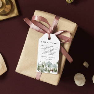 Aquarellwald Bäume und Hirsche Geschenkanhänger