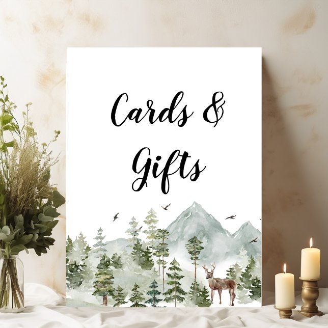 Aquarellwald | Bäume und Hirsche Poster (Von Creator hochgeladen)