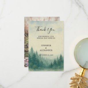 Aquarellwald Danke Foto Hochzeitskarte