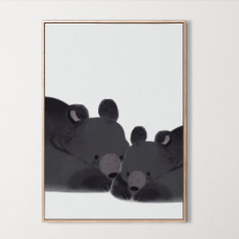 Aquarellwald Dekor des Kinderzimmers "Little Bären Poster