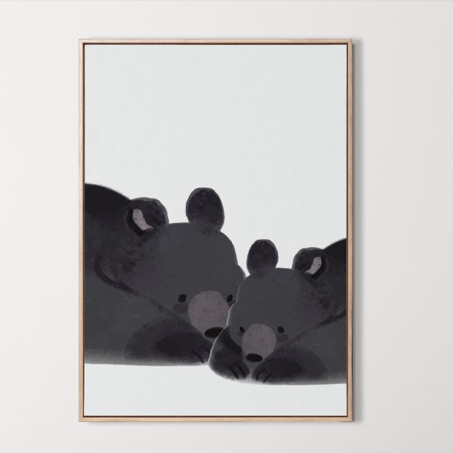 Aquarellwald Dekor des Kinderzimmers "Little Bären Poster (Watercolor Woodland Little Bear Nursery Room Decor, cute bear prints, animal prints, wildlife, )
