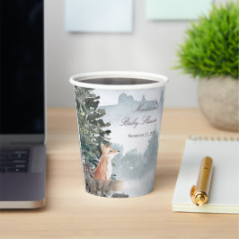 Aquarellwald Fox Babydusche Pappbecher