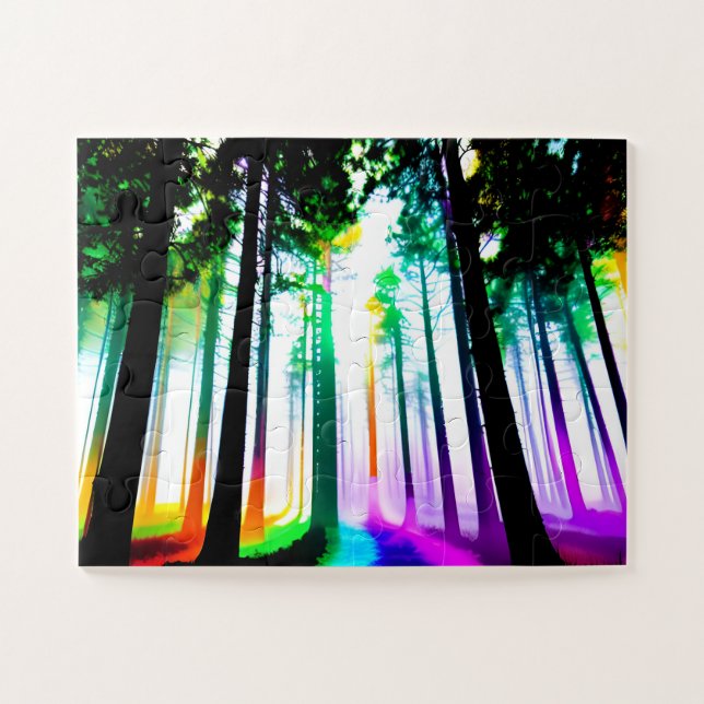 Aquarellwald für Kinder Puzzle (Horizontal)