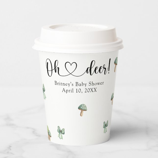 Aquarellwald Hirschdusche Pappbecher (Links)