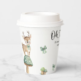 Aquarellwald Hirschdusche Pappbecher