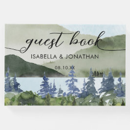 Aquarellwald Hochzeit im Freien Gästebuch