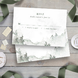Aquarellwald RSVP Karte