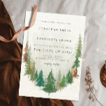 Aquarellwald Rustikale Hochzeit Einladung<br><div class="desc">Grünwald Wasserfarben Rustikale Hochzeitseinladung</div>