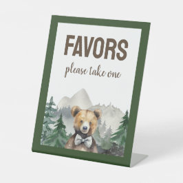 Aquarellwald, Teddy Bear, Baby Dusche Gefallen Sockelschild