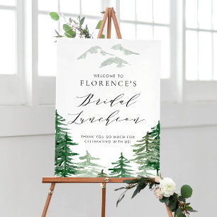 Aquarellwald Woodland Bridal Luncheon Willkommen Poster