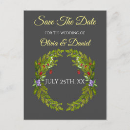 Aquarellwaldbeeren und Pilze Hochzeitskrieg Postkarte