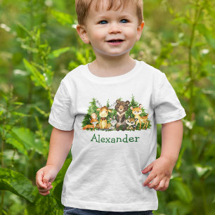 Aquarellwaldtierbäume Baby T-shirt
