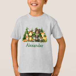 Aquarellwaldtiere Waldtiere Junge T-Shirt