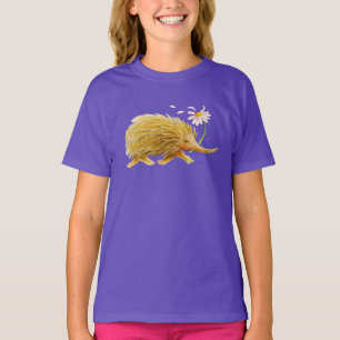Aquarellwaldtierkunst des Echidna wunderliche T-Shirt