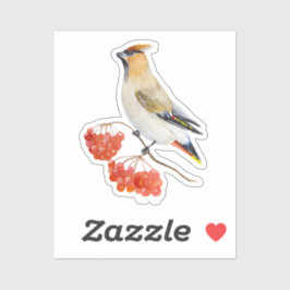 Aquarellwaldvogel wächst aufkleber