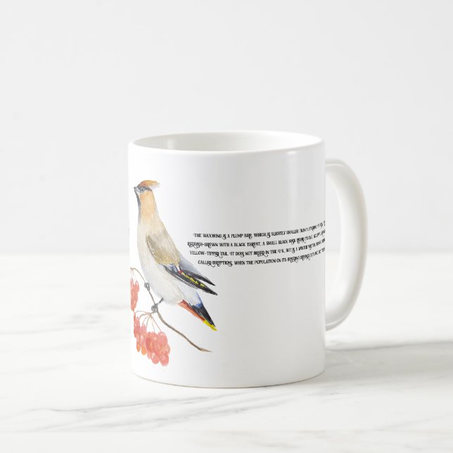 Aquarellwaldvogel wächst kaffeetasse (VorderseiteRechts)
