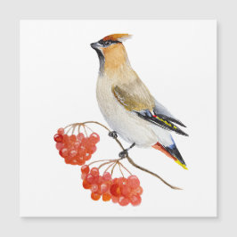 Aquarellwaldvogel wächst magnetkarte