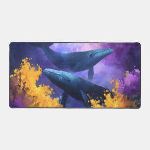 Aquarellwale Abstrakt Ocean Garden Schreibtischunterlage