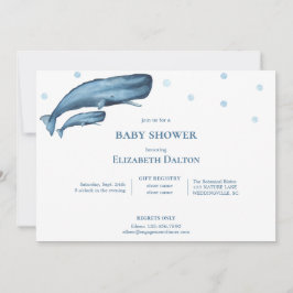 Aquarellwale Ocean Baby Dusche Einladung