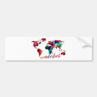 Aquarellwanderlust-Weltkarte Autoaufkleber