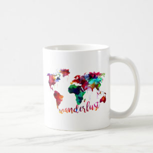 Aquarellwanderlust-Weltkarte Tasse