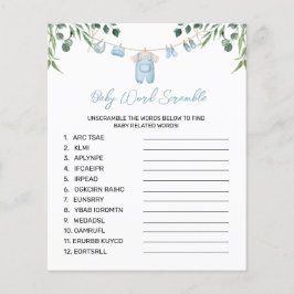 Aquarellwäsche Blue Word Scramble Game