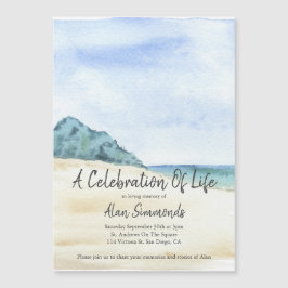 Aquarellwasser-Strand-Feier Magneteinladung