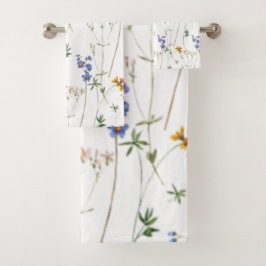 Aquarellweide Nahtloses Muster Badhandtuch Set